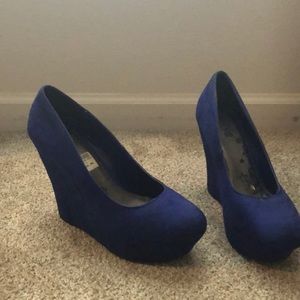 Royal blue wedges
